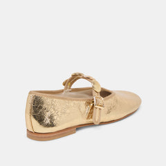 RELAN BALLET FLATS GOLD DISTRESSED LEATHER