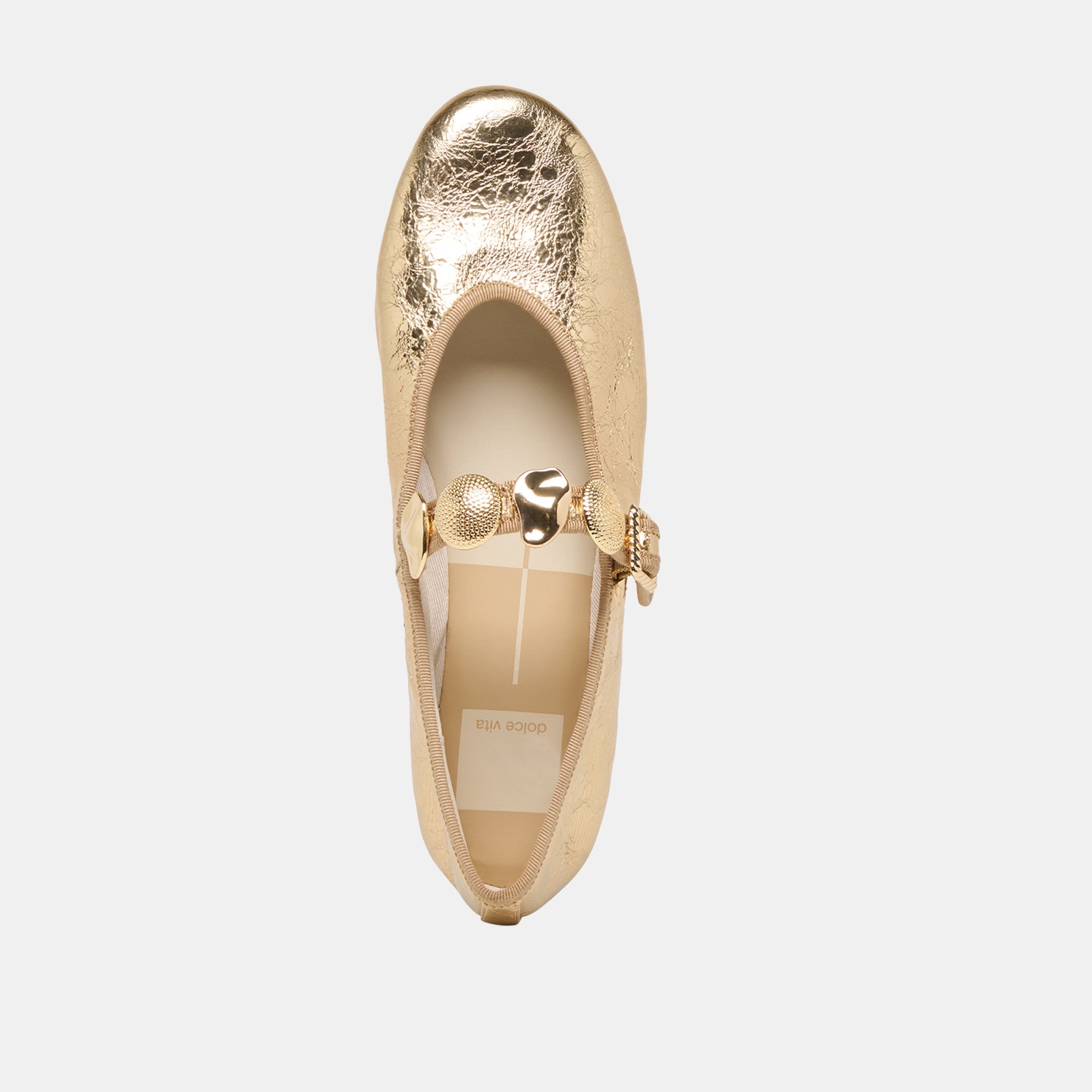 RELAN BALLET FLATS GOLD DISTRESSED LEATHER