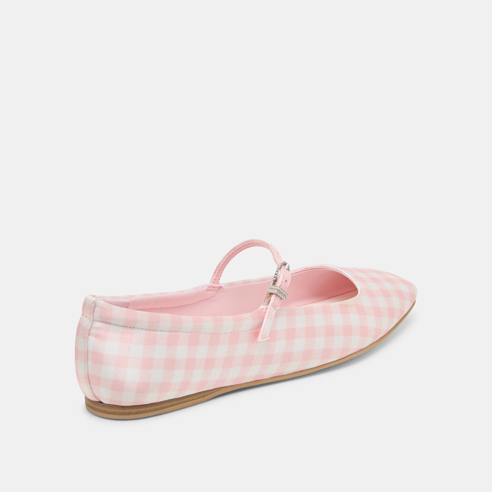 REYES X BYRDIE GOLF WIDE BALLET FLATS PINK PLAID GINGHAM