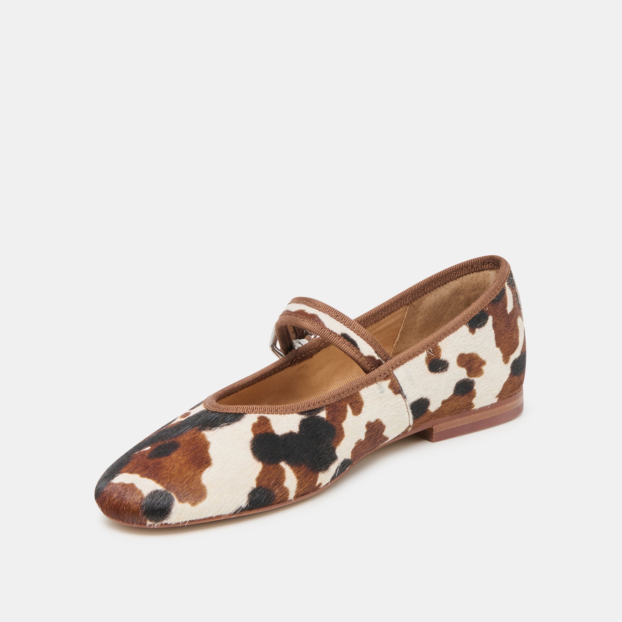 ROSLYN BALLET FLATS COCOA TAURUS CALF HAIR
