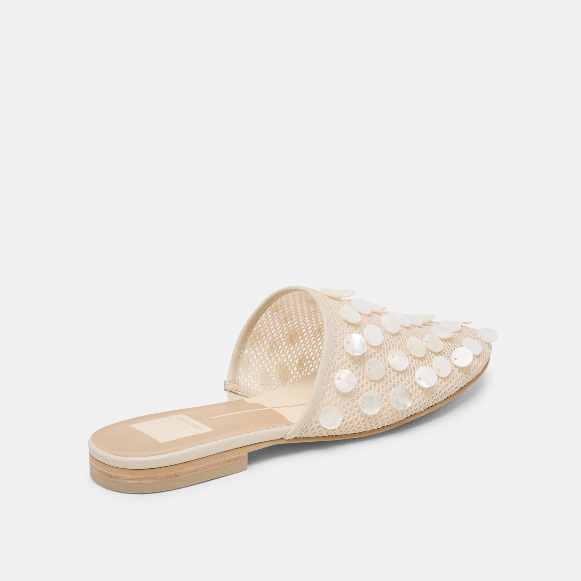 ROVA BEAD FLATS IVORY DISC MESH