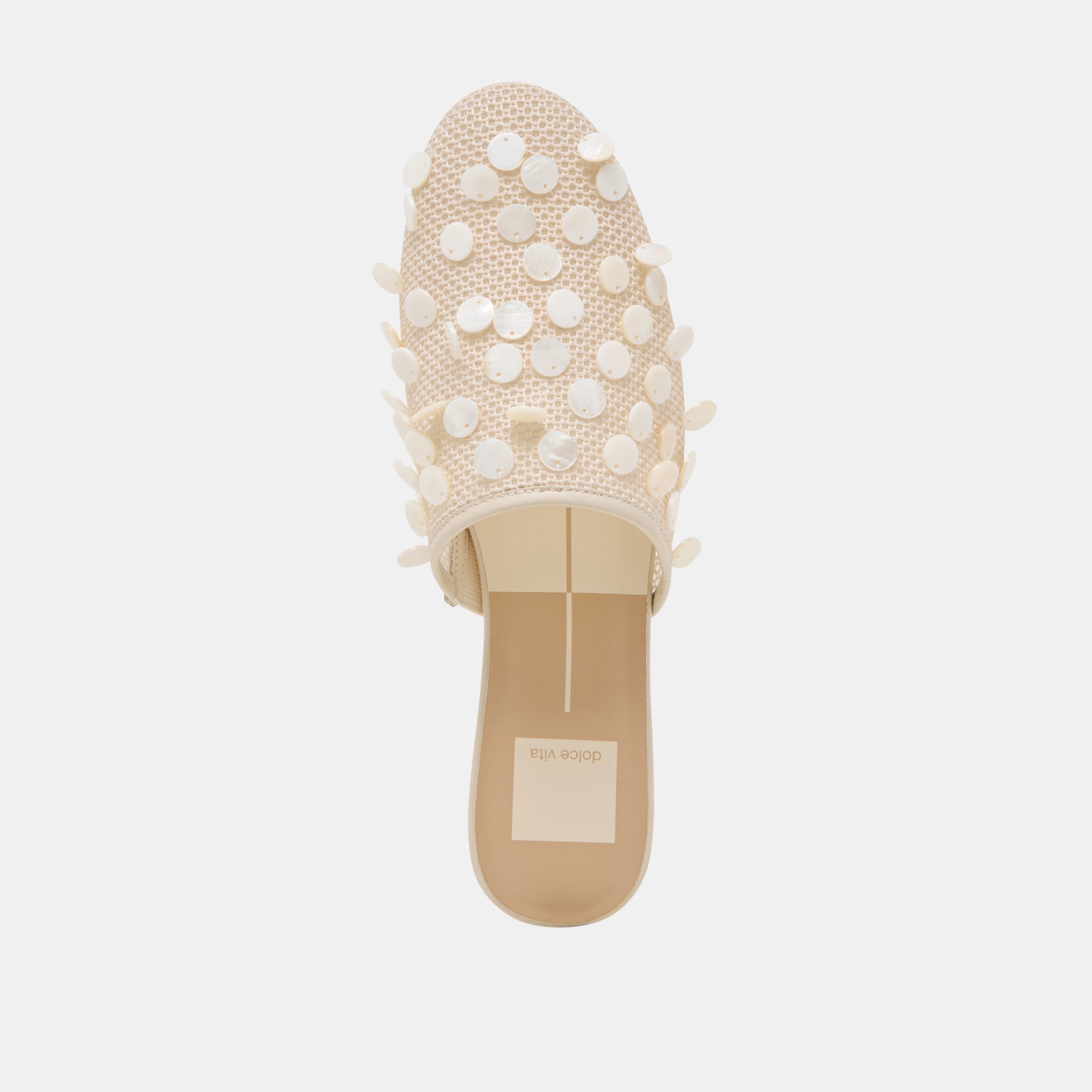 ROVA BEAD FLATS IVORY DISC MESH