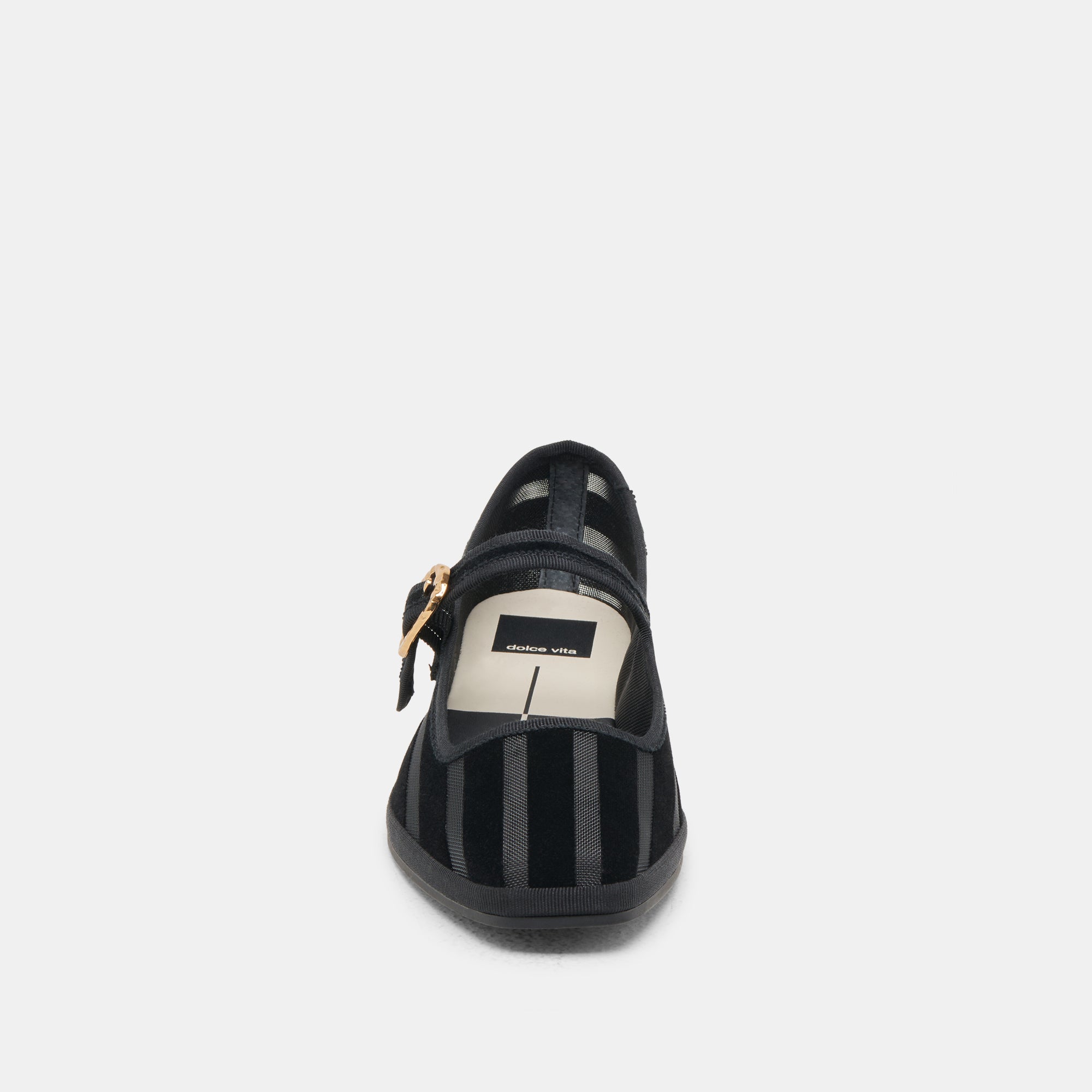 TAMEKA BALLET FLATS BLACK STRIPE MESH
