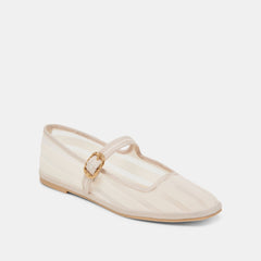 TAMEKA BALLET FLATS BONE STRIPE MESH