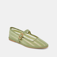 TAMEKA BALLET FLATS JADE STRIPE MESH