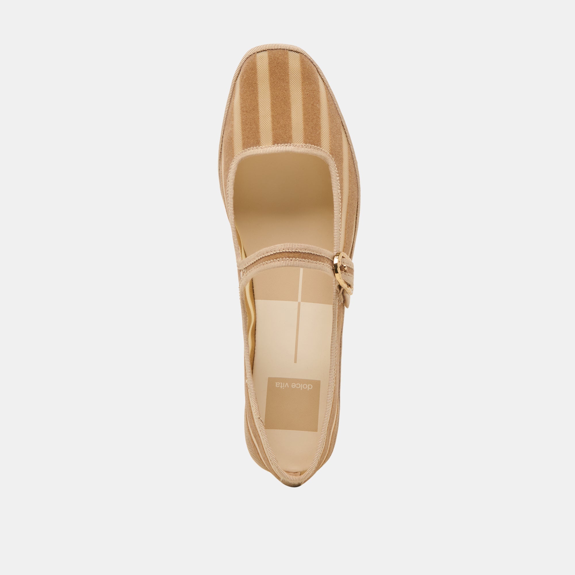 TAMEKA BALLET FLATS TAN STRIPE MESH