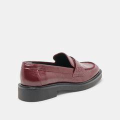 TIGGY LOAFERS OXBLOOD CRINKLE PATENT