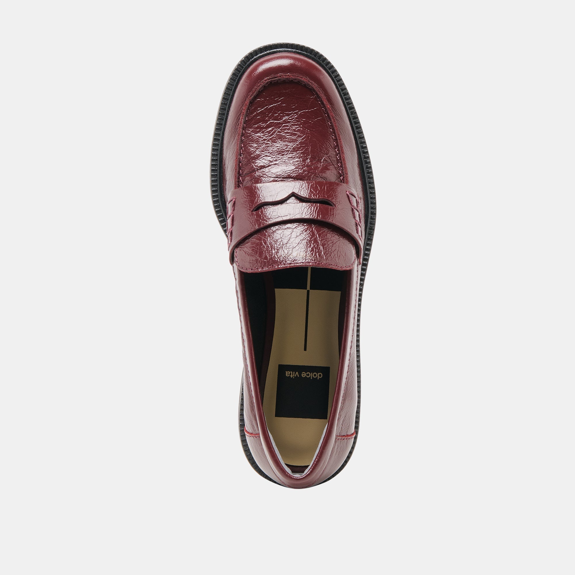 TIGGY LOAFERS OXBLOOD CRINKLE PATENT