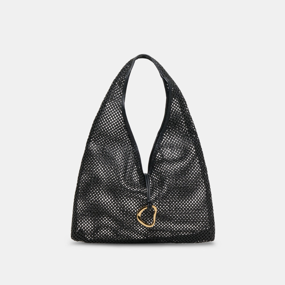 MISSIE TOTE BLACK RAFFIA MESH