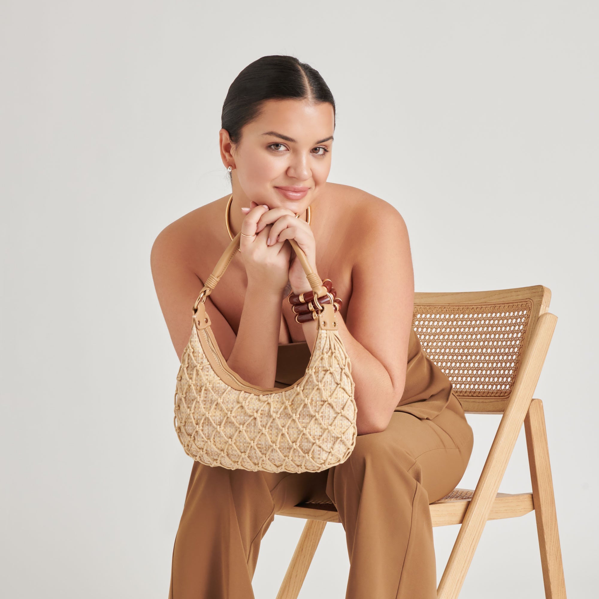 POSITANO SHOULDER BAG NATURAL RAFFIA