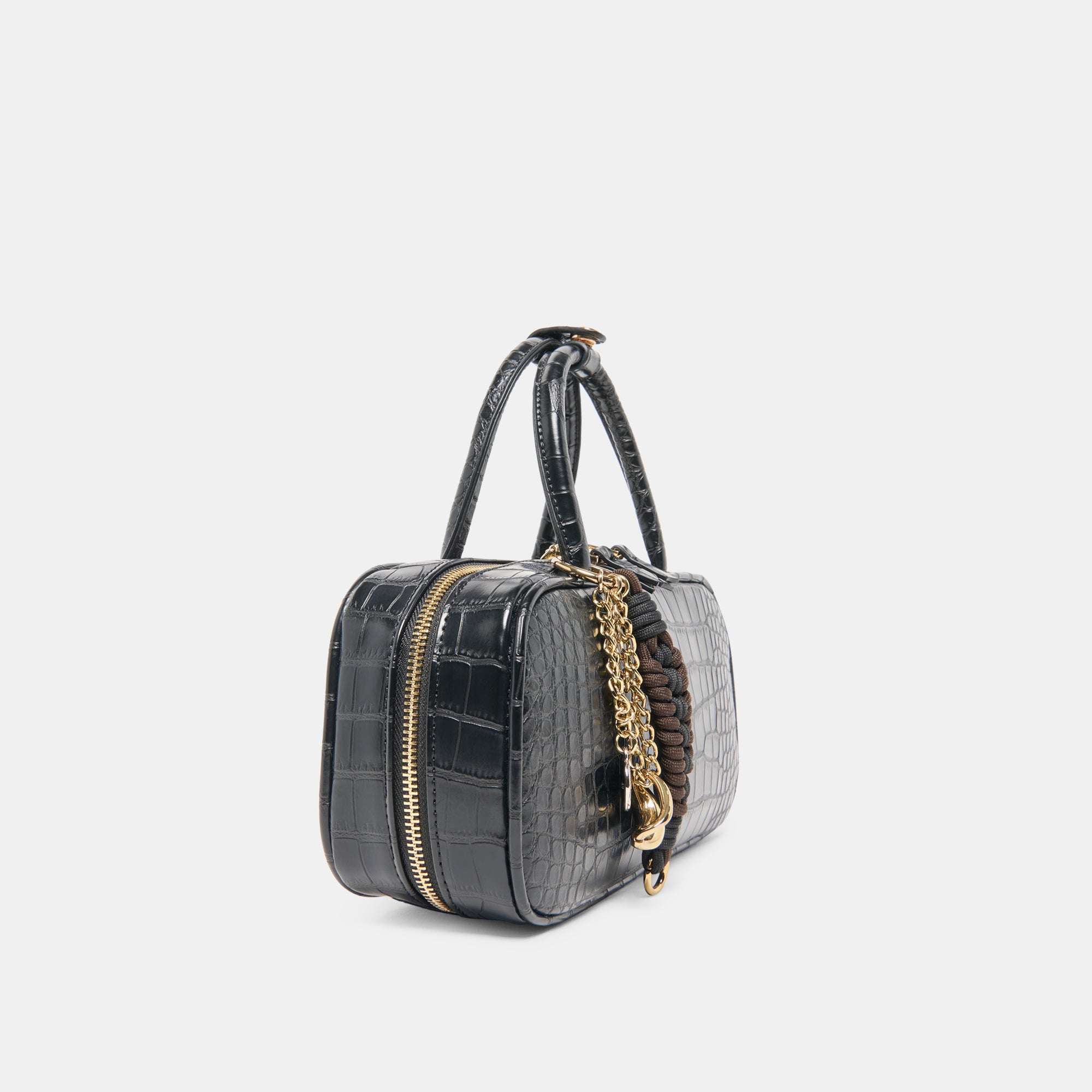 FLYN HANDBAG BLACK CROCO STELLA