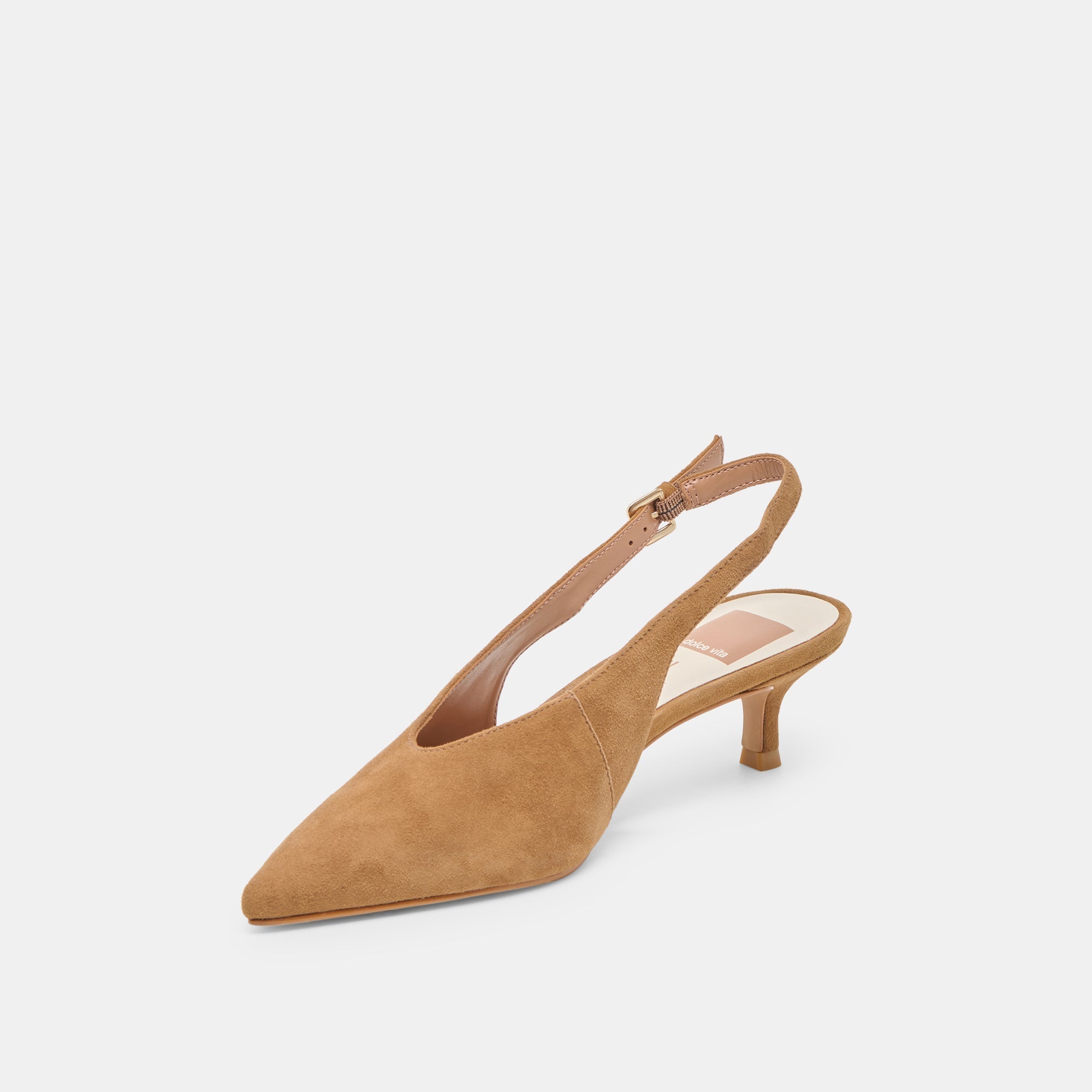 ALENNA HEELS LT BROWN SUEDE