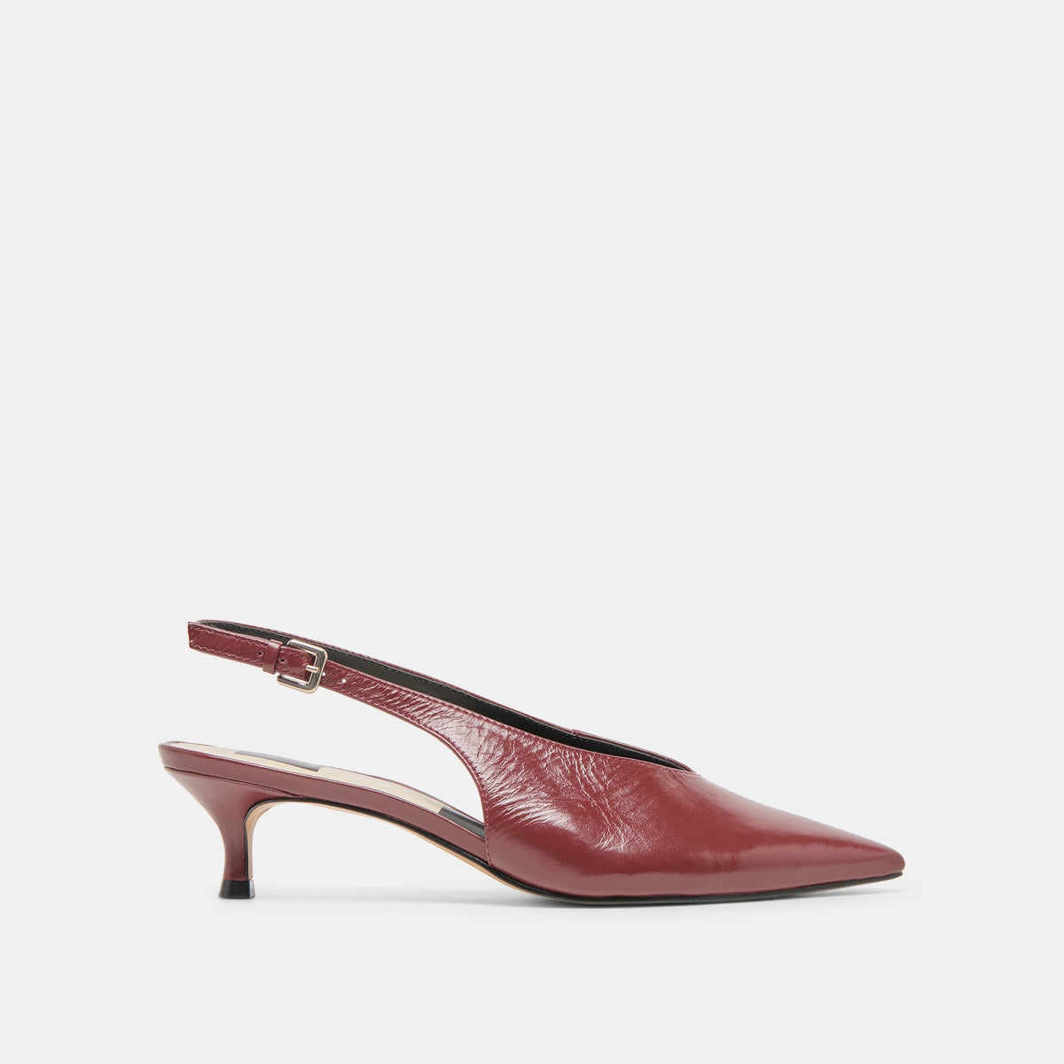 ALENNA HEELS OXBLOOD CRINKLE PATENT