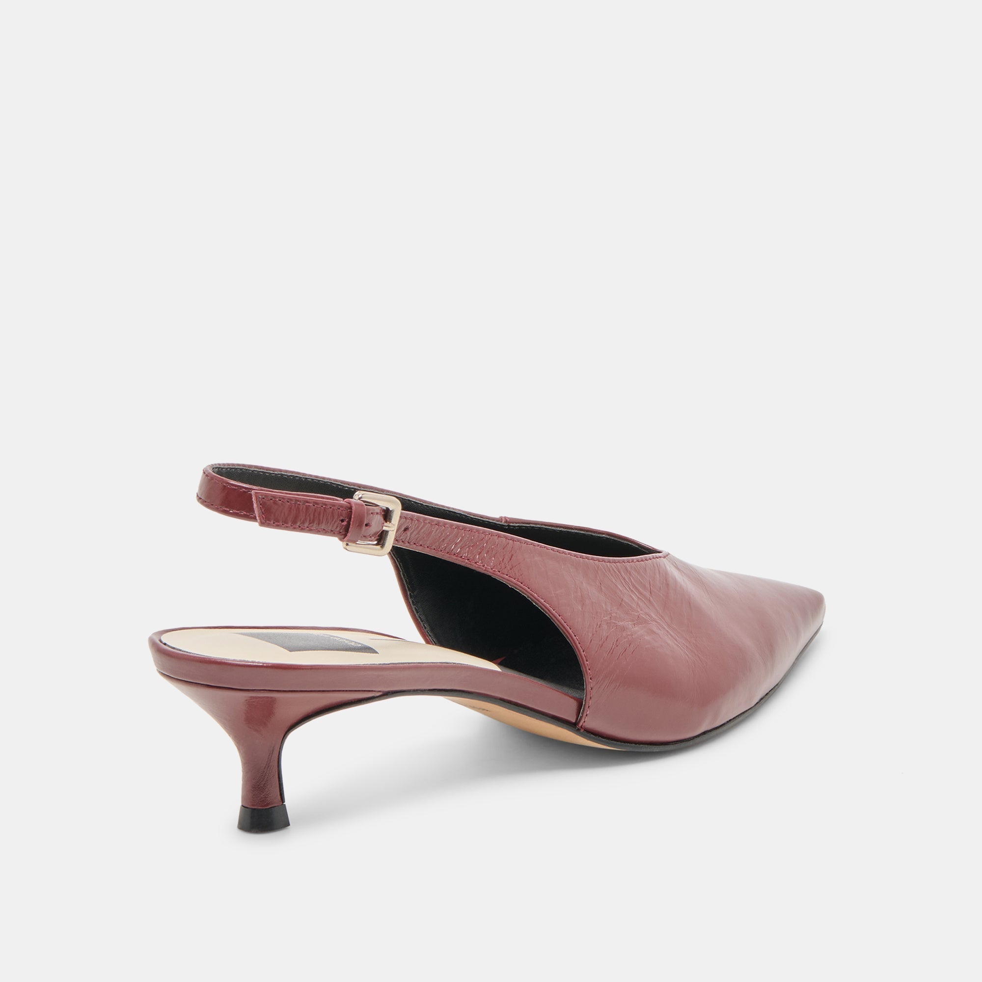 ALENNA HEELS OXBLOOD CRINKLE PATENT