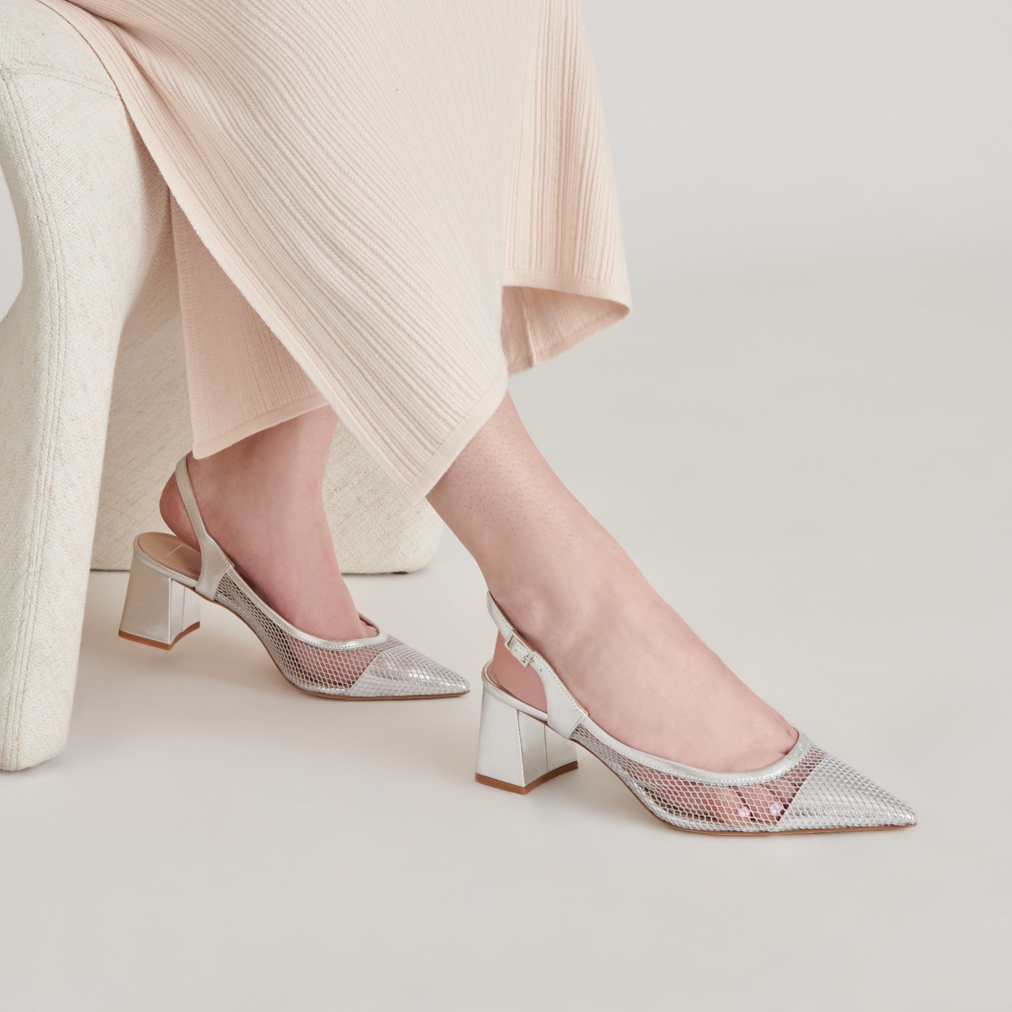 BLONDI HEELS SILVER MESH