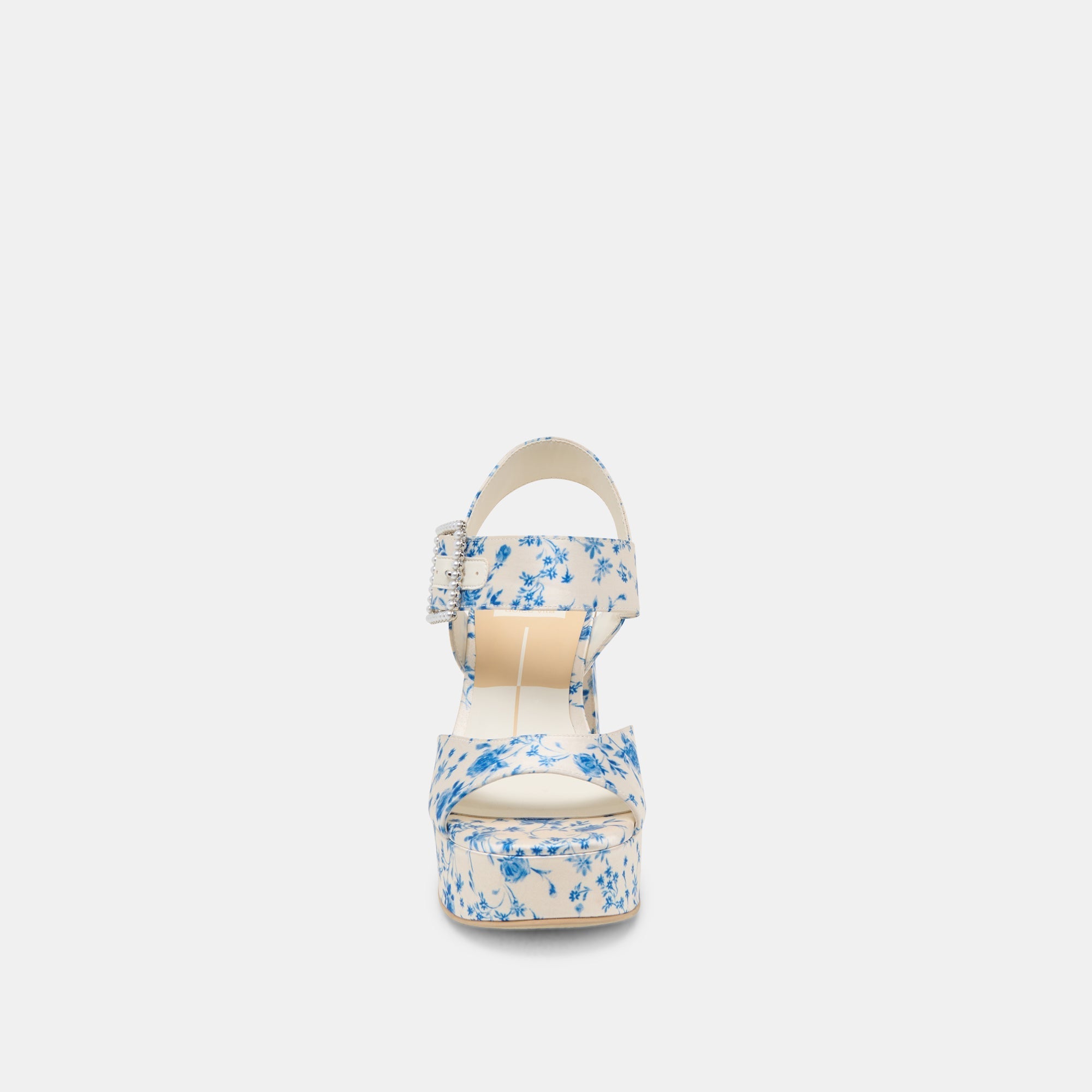 BOBBY PEARL HEELS BLUE FLORAL SATIN
