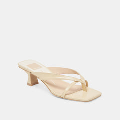 BREVEL WIDE HEELS LIGHT YELLOW LEATHER
