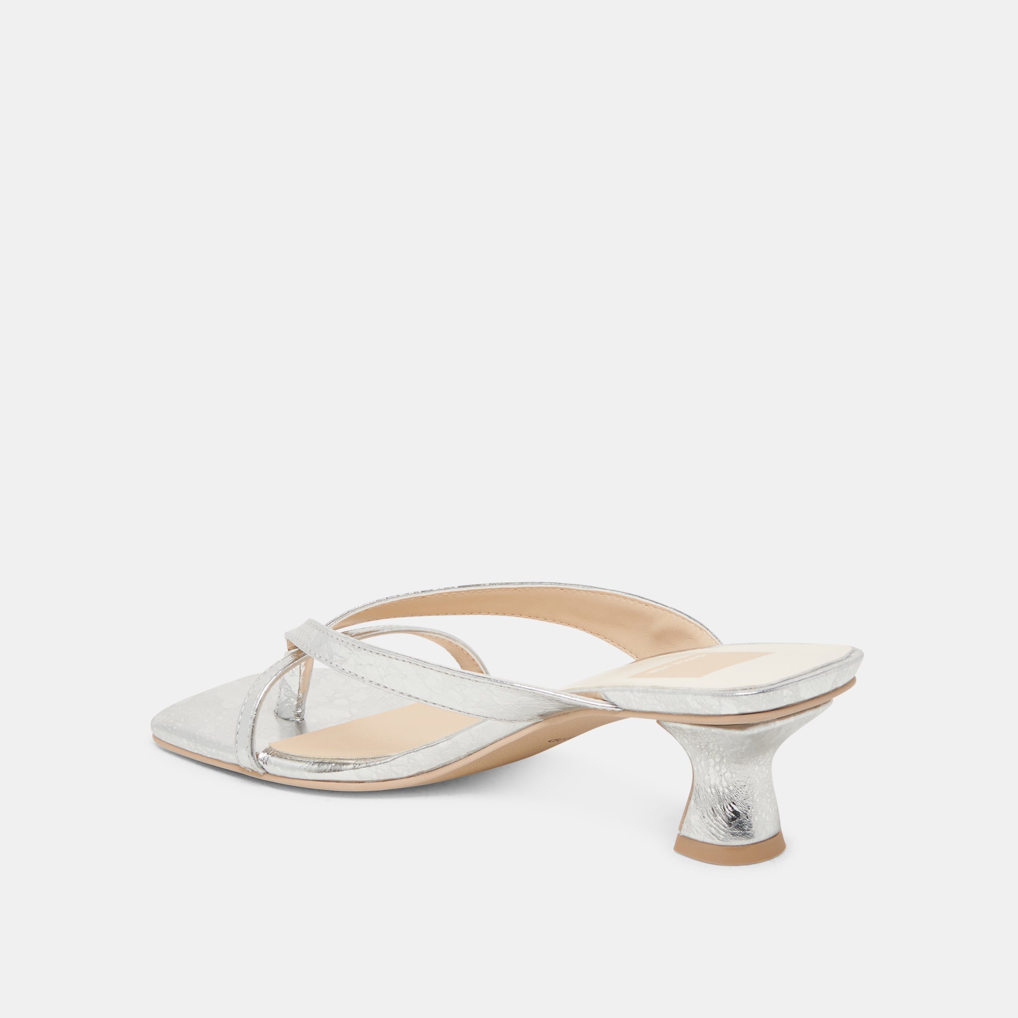 BREVEL HEELS SILVER DISTRESSED LEATHER