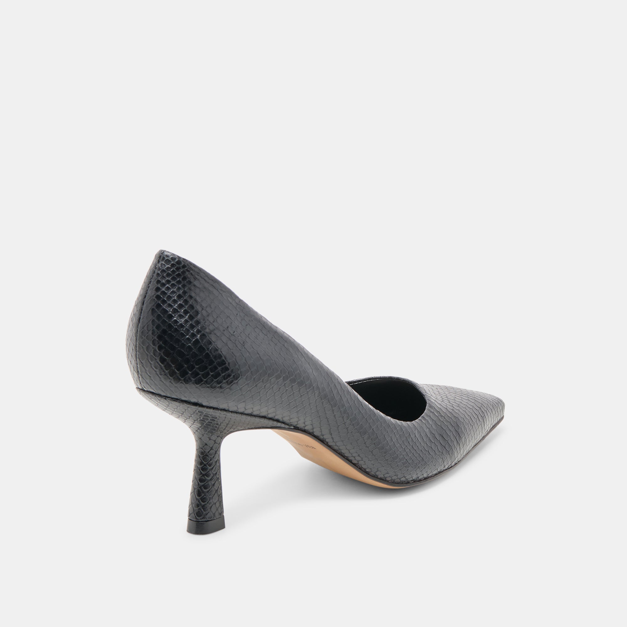 BRIONA HEELS ONYX EMBOSSED LEATHER