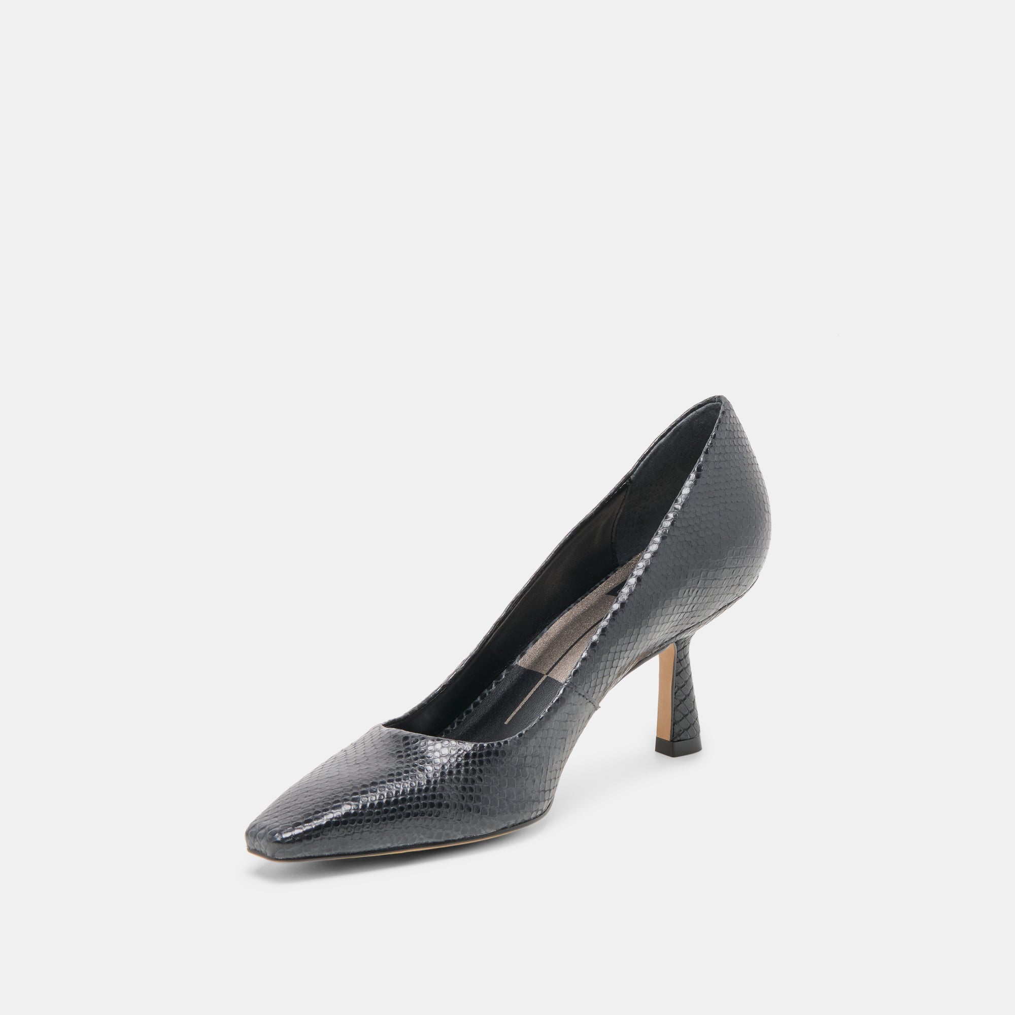BRIONA HEELS ONYX EMBOSSED LEATHER
