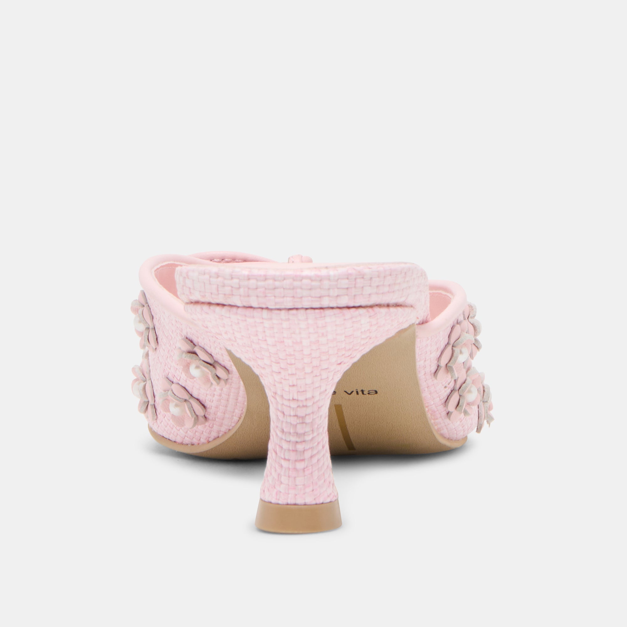 CAMILO X BYRDIE GOLF HEELS PINK RAFFIA