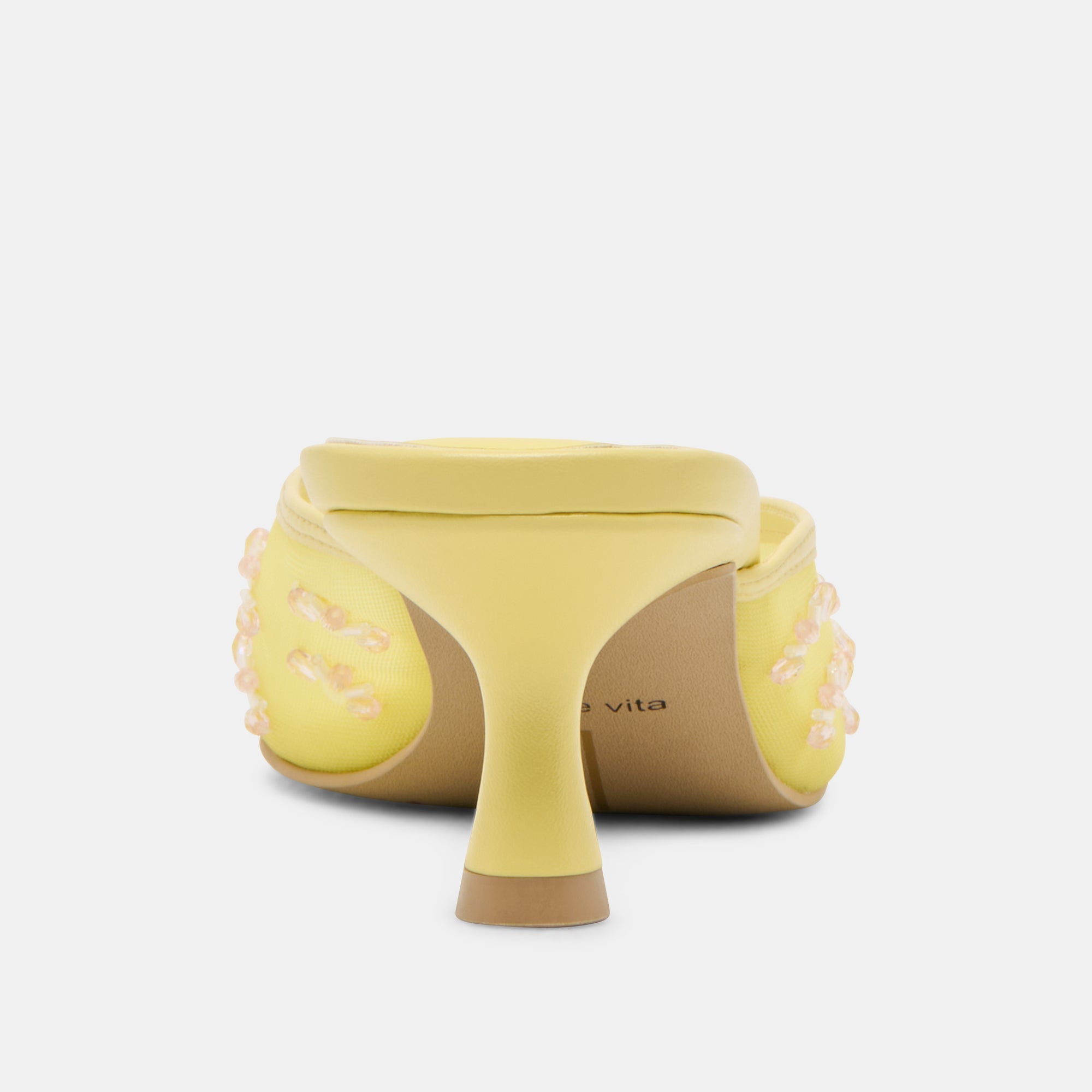 CLARA WIDE HEELS LEMON MESH