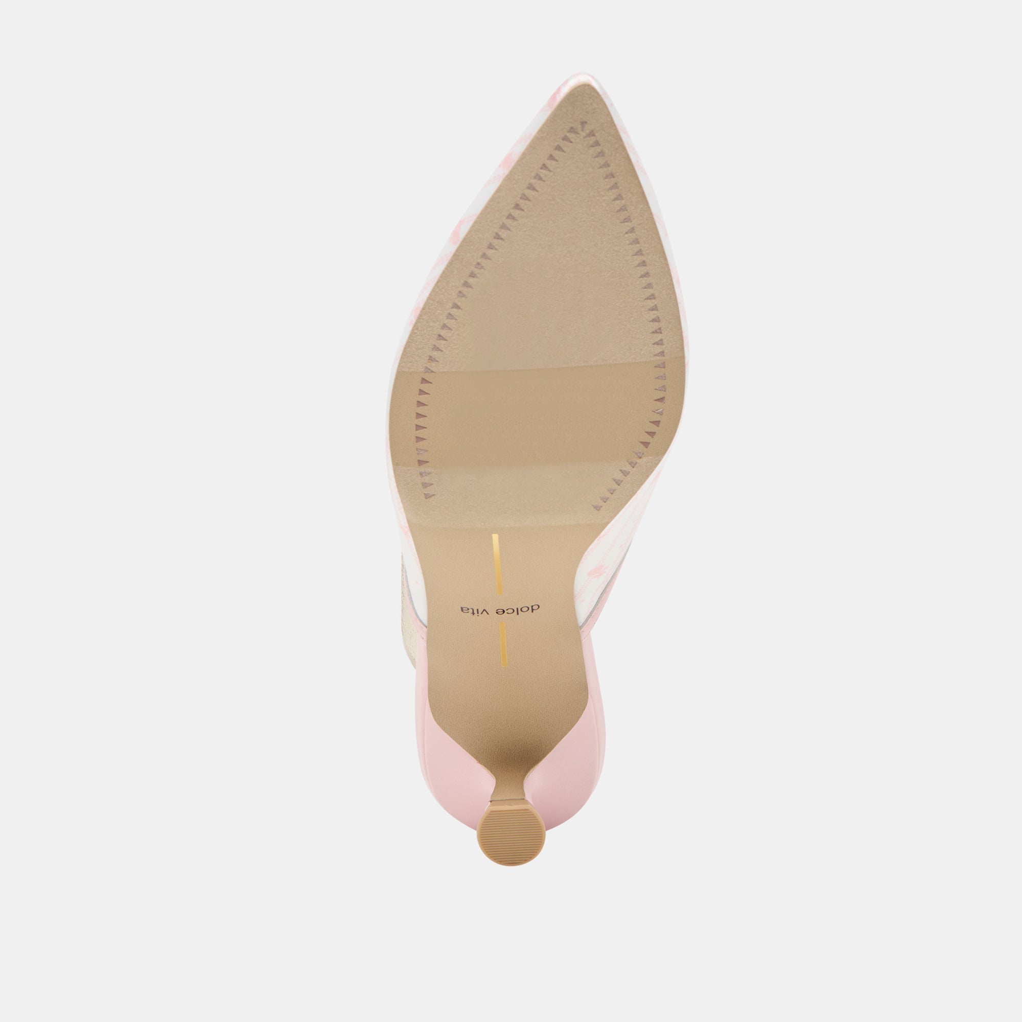 CLEO X BYRDIE GOLF WIDE HEELS PINK FLORAL SATIN