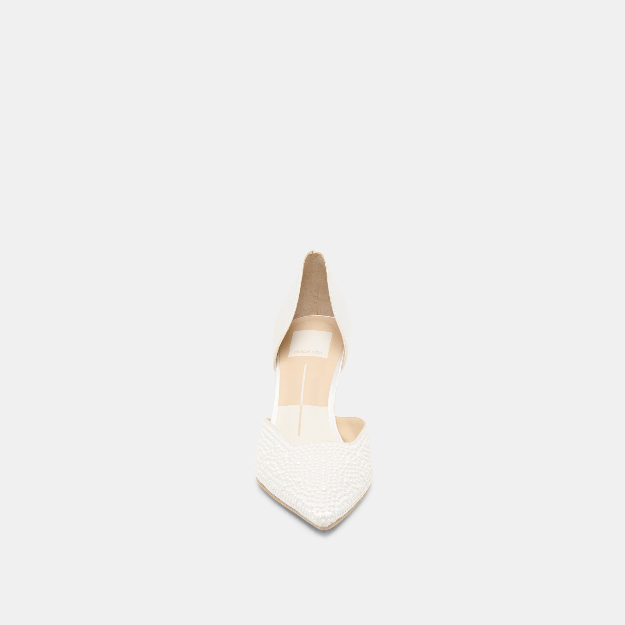 ELOY PEARL HEELS TRUE WHITE SATIN
