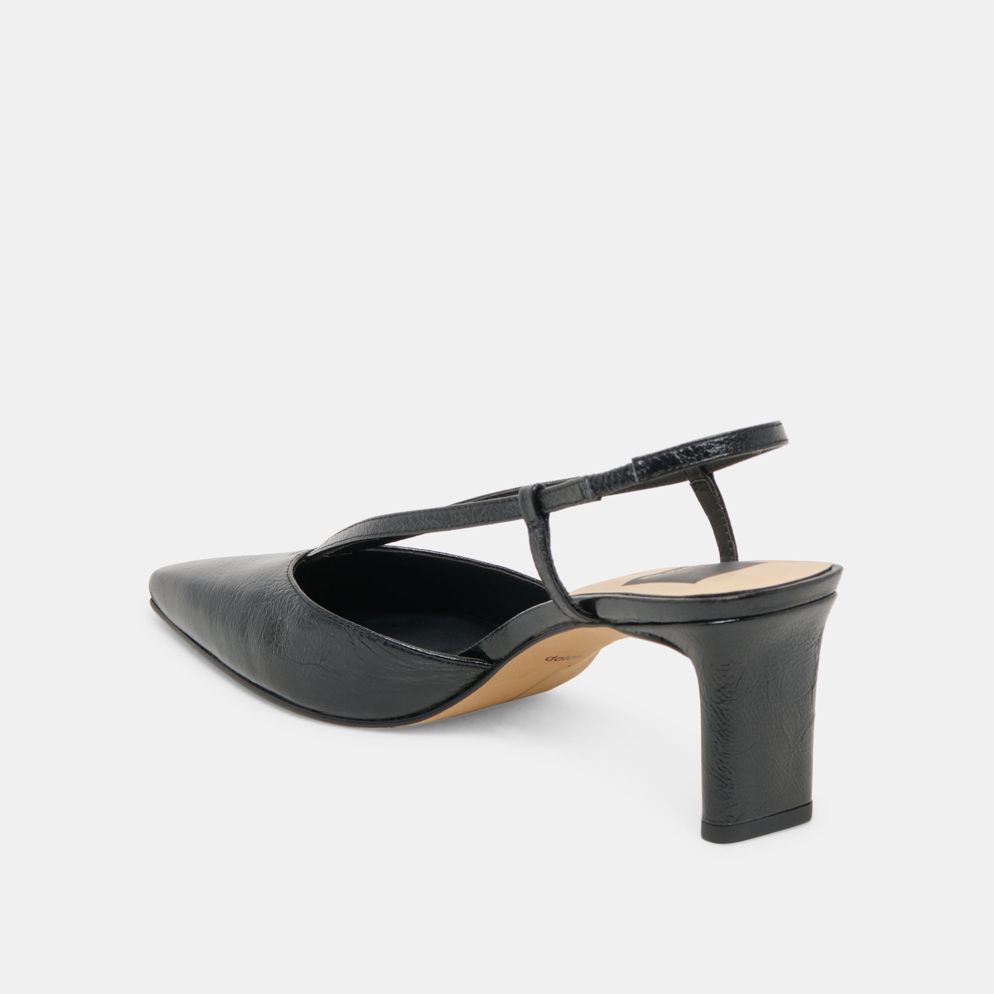 GINAY HEELS  BLACK LEATHER