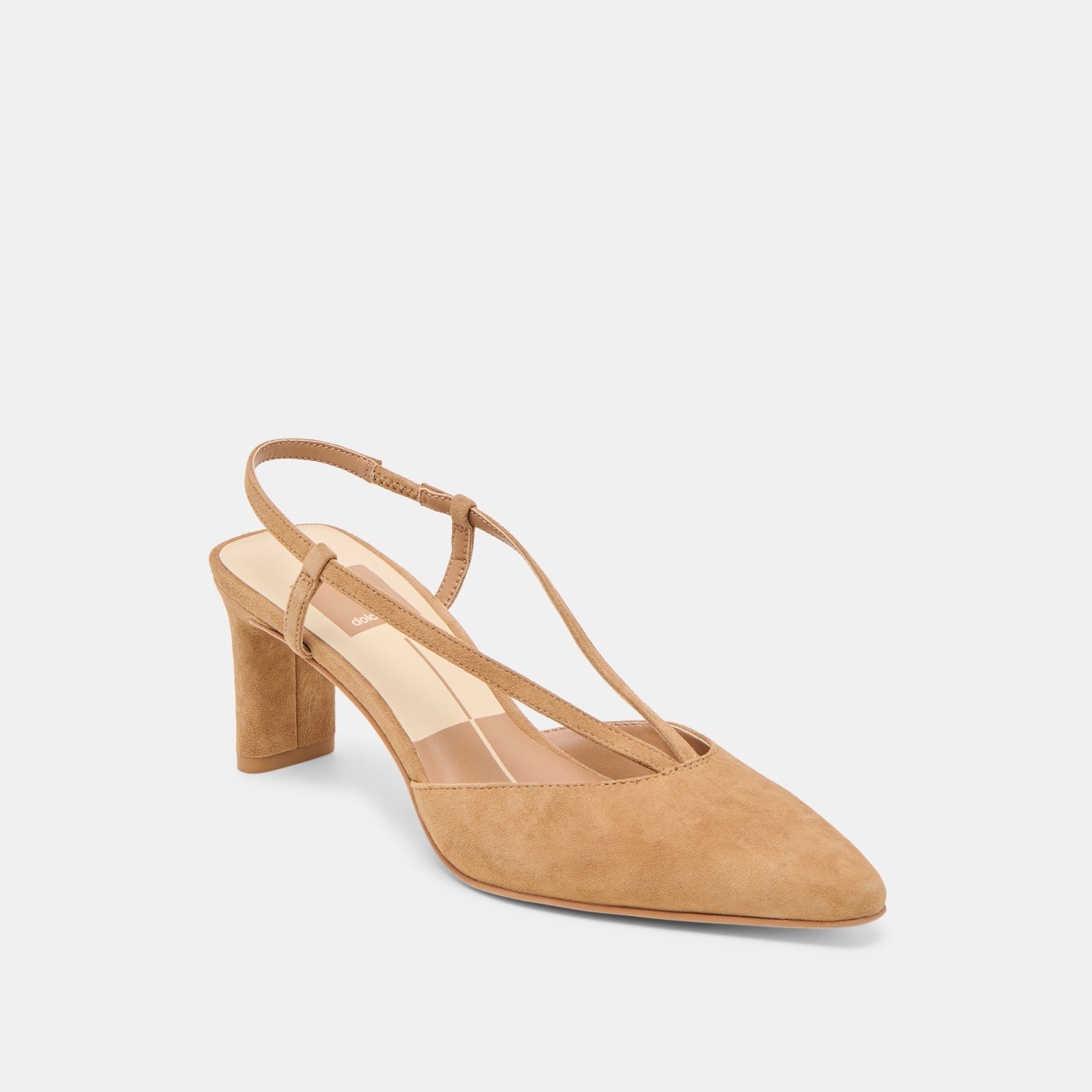 GINAY HEELS LT BROWN SUEDE