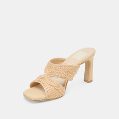 GITEL WIDE HEELS LT NATURAL RAFFIA
