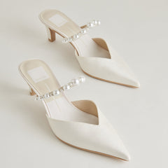 KANIKA PEARL MID HEELS VANILLA PEARLS