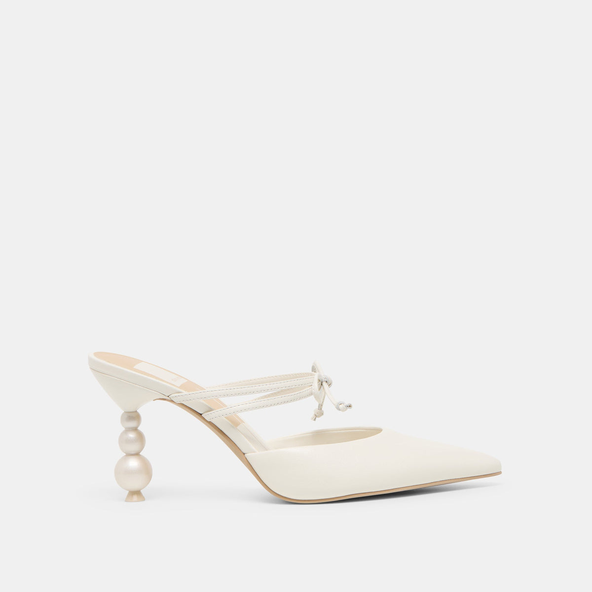 KLAIRE PEARL HEELS TRUE WHITE LEATHER