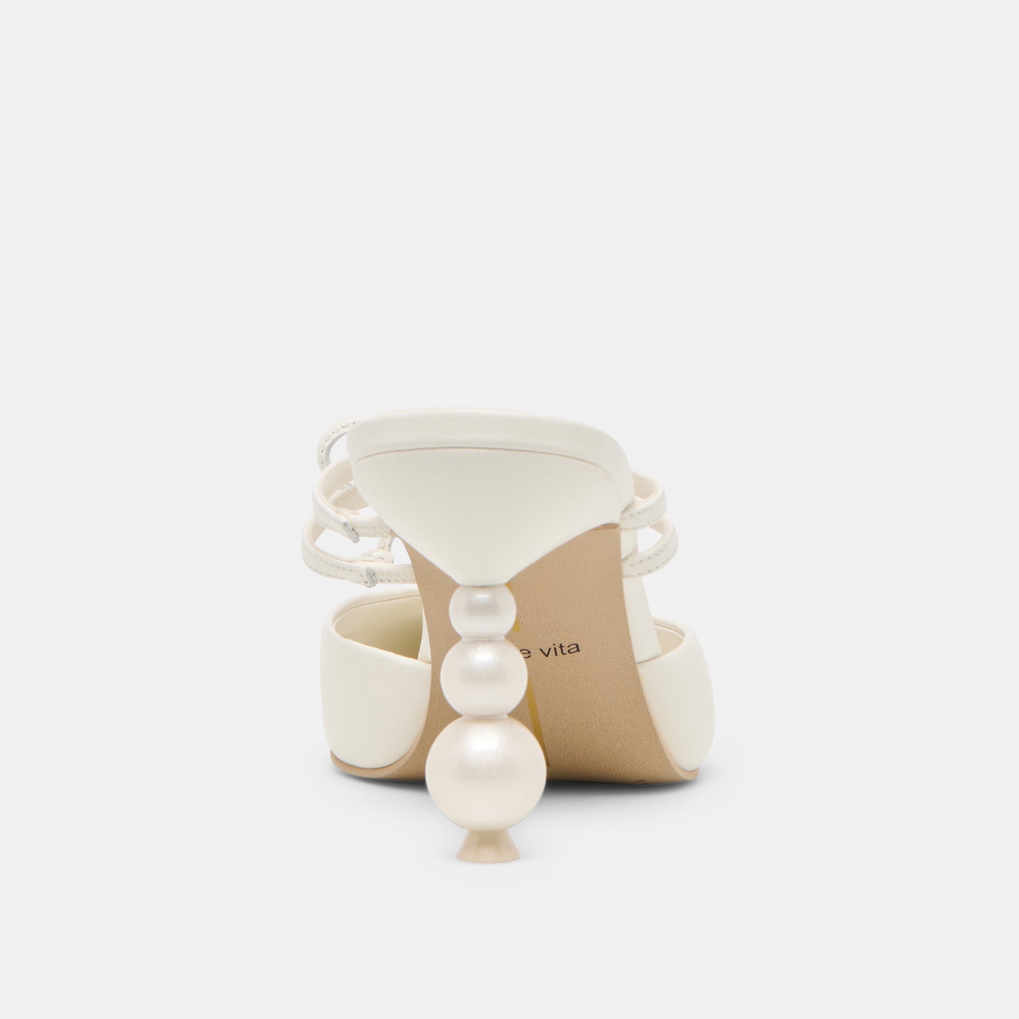 KLAIRE PEARL HEELS TRUE WHITE LEATHER