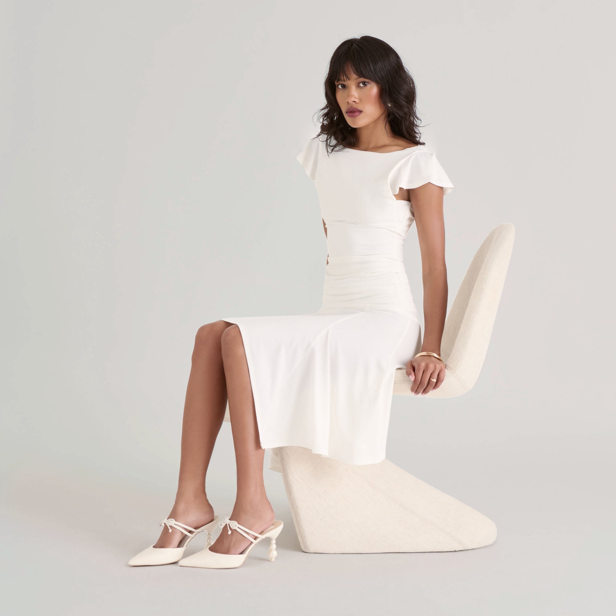 KLAIRE PEARL HEELS TRUE WHITE LEATHER