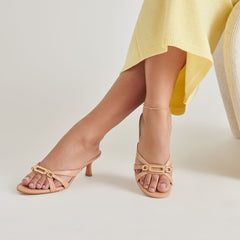 LERAH HEELS CAFE EMBOSSED LEATHER