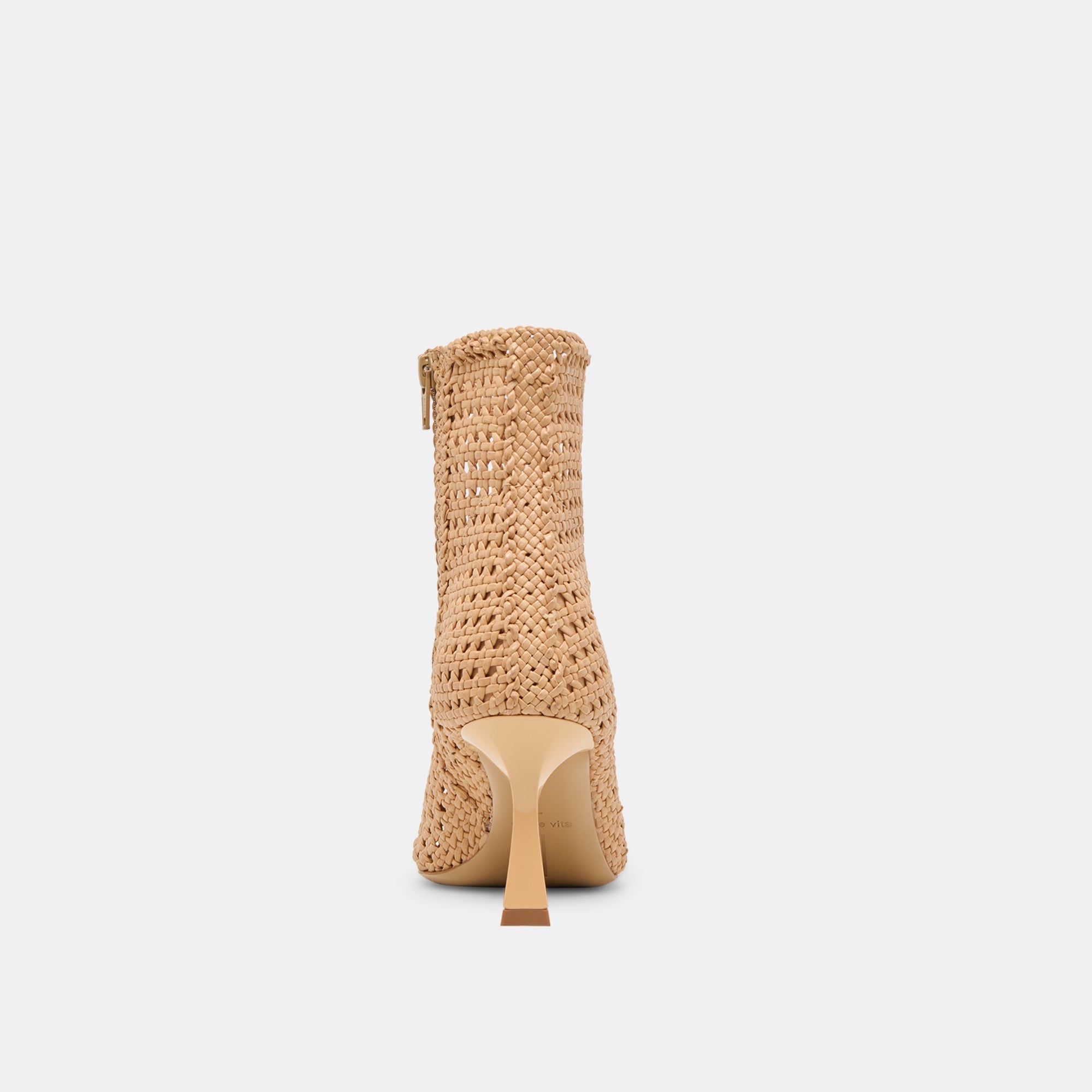 LONNI BOOTIES LIGHT TAN WOVEN LEATHER