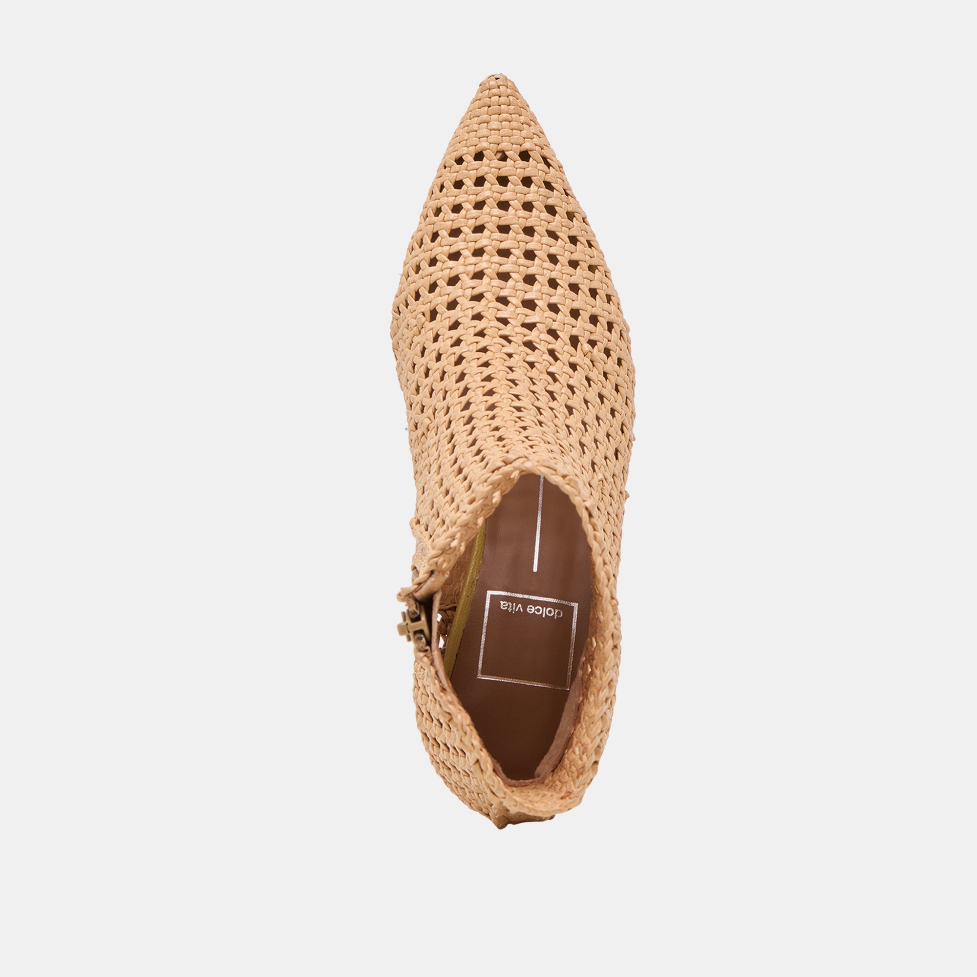 LONNI BOOTIES LIGHT TAN WOVEN LEATHER