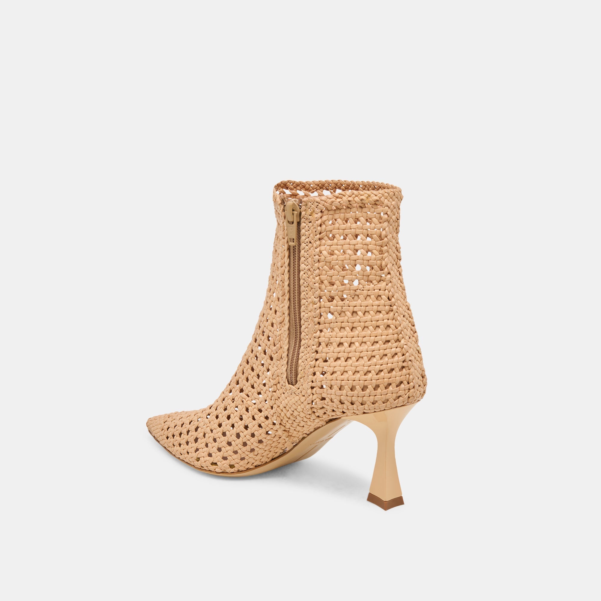 LONNI BOOTIES LIGHT TAN WOVEN LEATHER