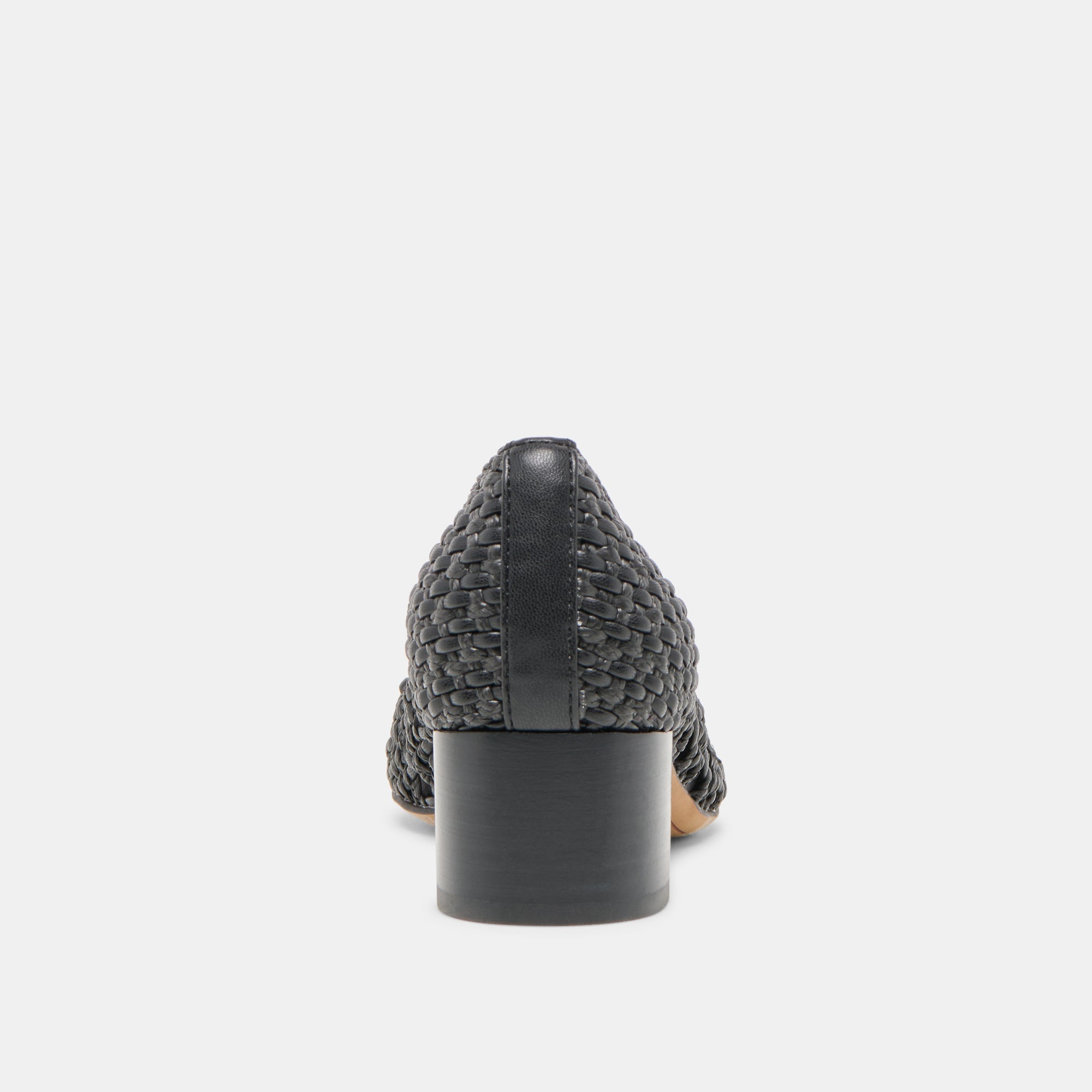 LULA HEELS BLACK WOVEN RAFFIA