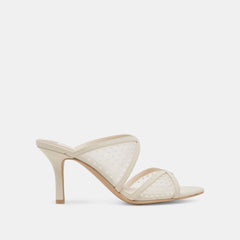 MANDEL PEARL HEELS IVORY MESH