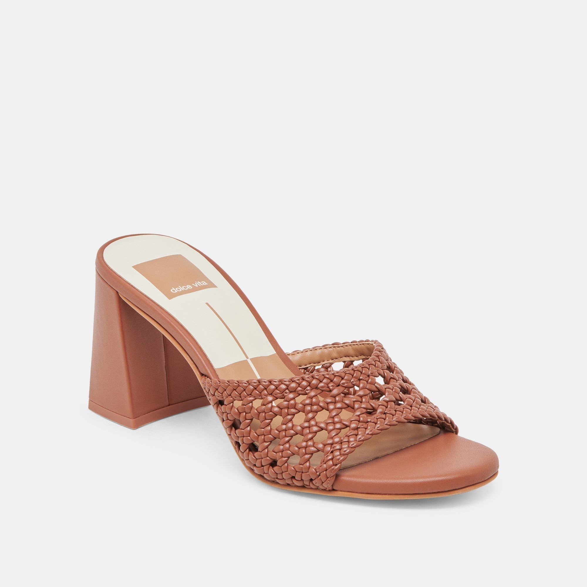 MARGOE HEELS COGNAC WOVEN STELLA
