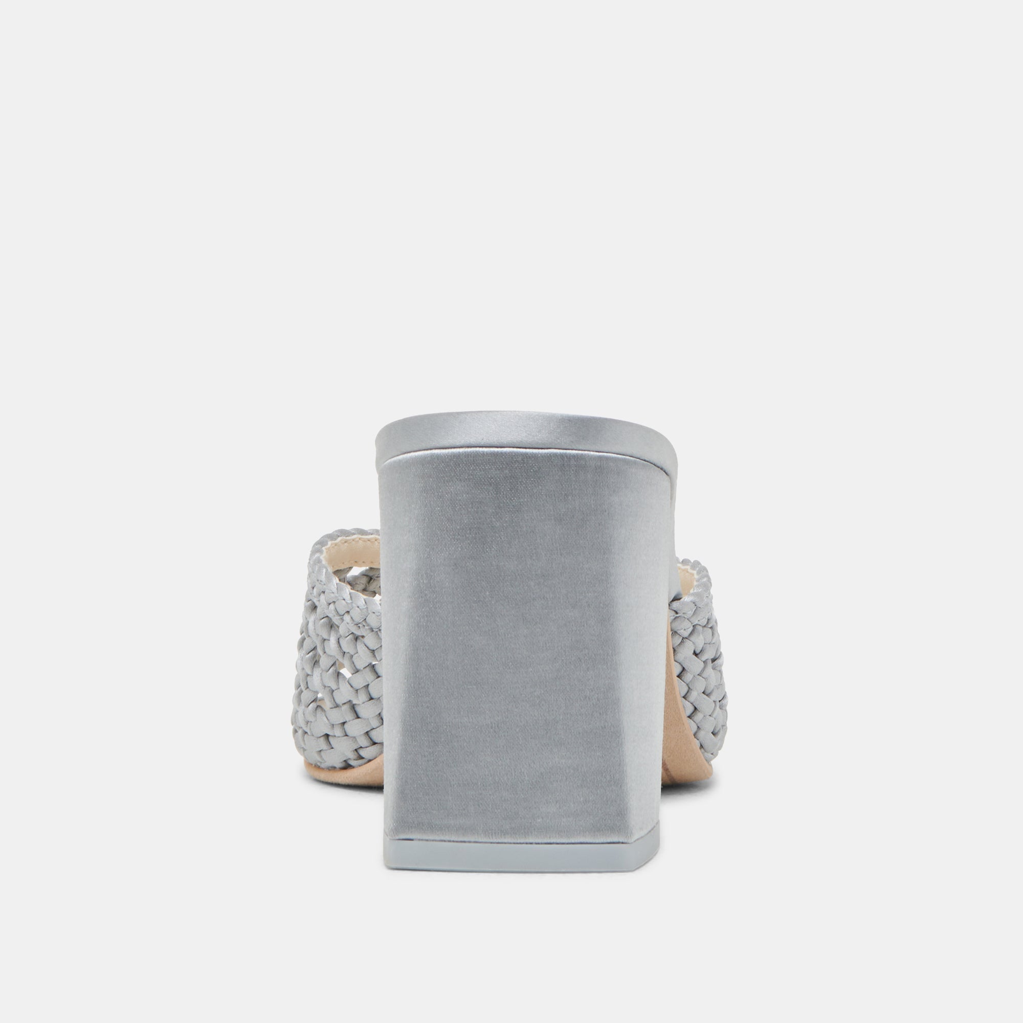 MARGOE HEELS LIGHT BLUE WOVEN SATIN