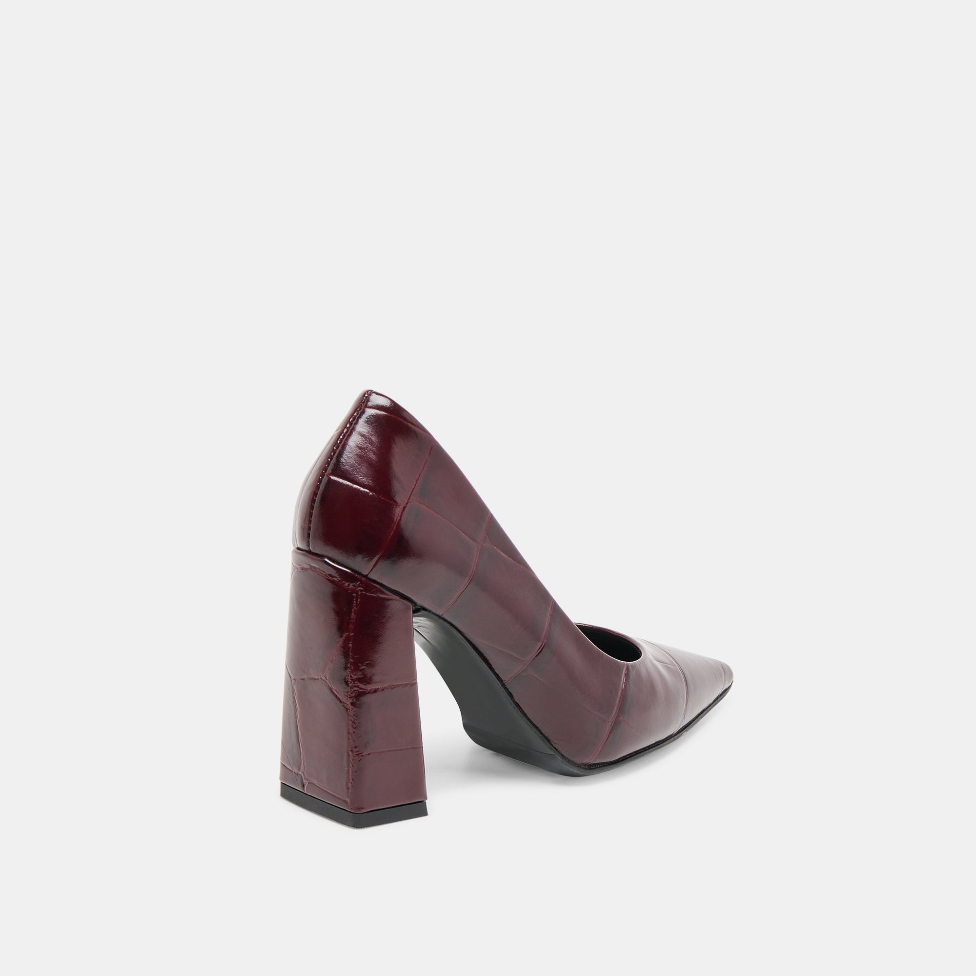 MISTY HEELS BURGUNDY CROCO EMBOSSED LEATHER