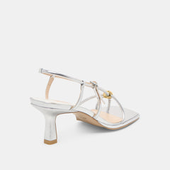 MYLEE HEELS SILVER DISTRESSED LEATHER