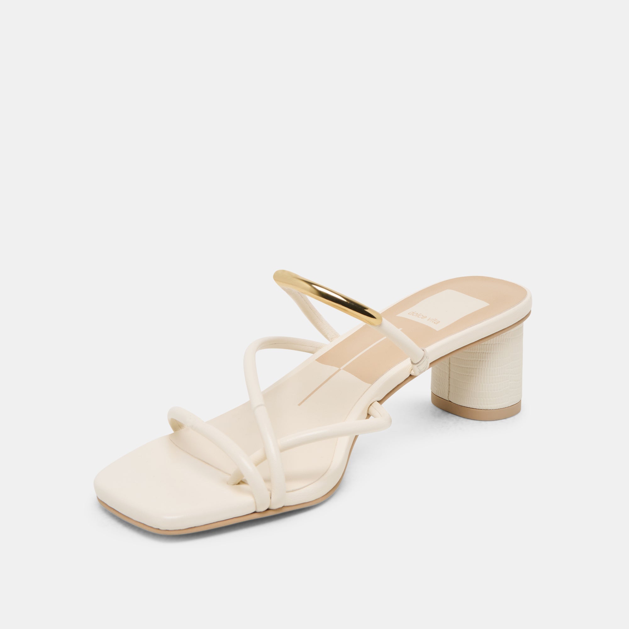 NAIRA HEELS OFF WHITE LEATHER