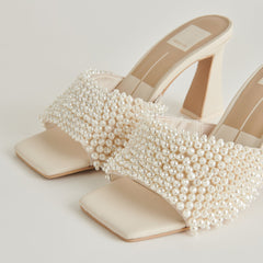 NANDY PEARL HEELS VANILLA PEARLS
