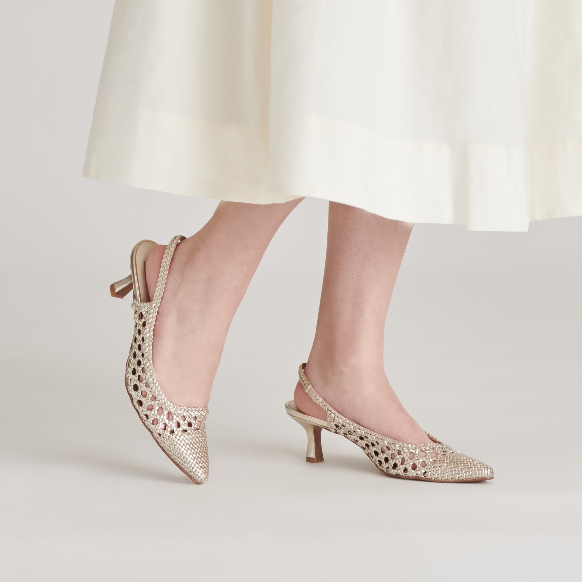 OLYMPA HEELS LIGHT GOLD METALLIC STELLA