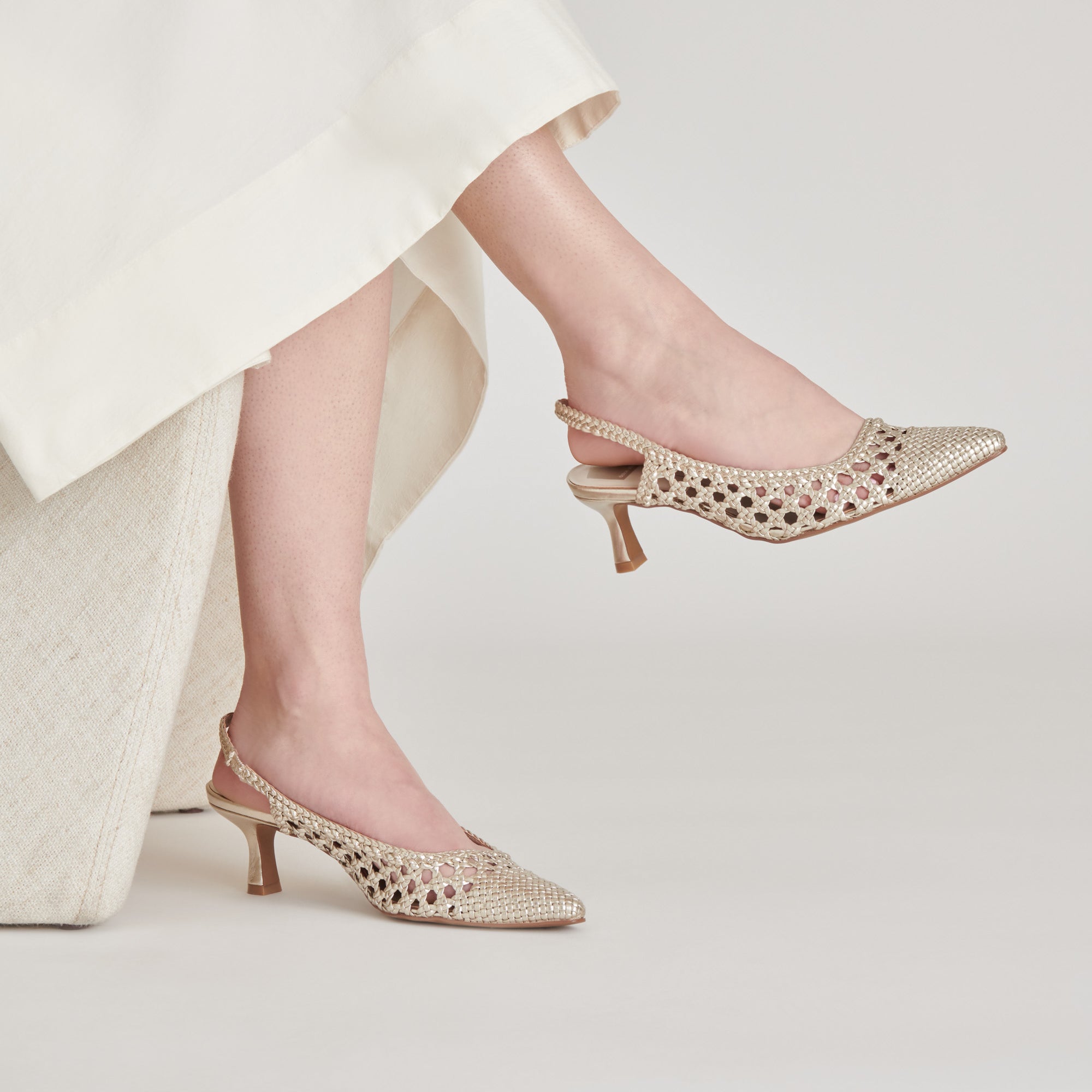 OLYMPA HEELS LIGHT GOLD METALLIC STELLA