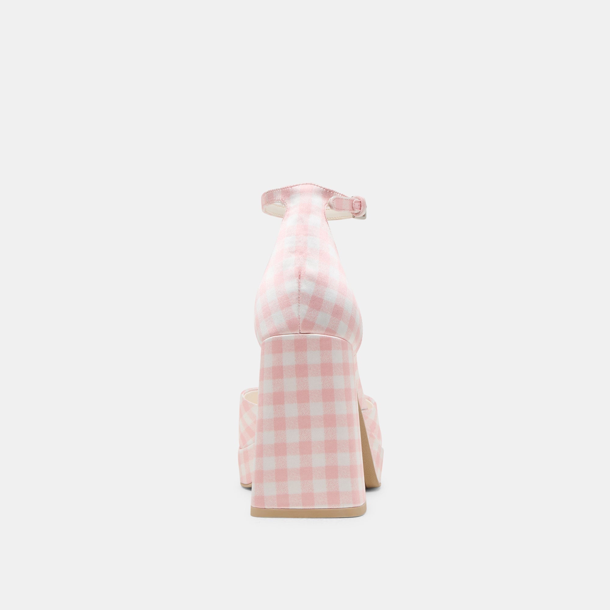 PANDRO X BYRDIE GOLF HEELS PINK PLAID GINGHAM